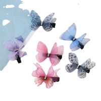 Cute Butterfly Chiffon Printing Hair Clip main image 5