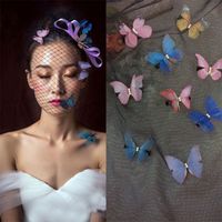Cute Butterfly Chiffon Printing Hair Clip main image 3
