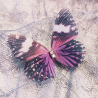Papillon Mignon En Mousseline De Soie Impression Pince À Cheveux sku image 3