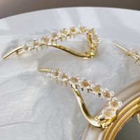 Mode Blume Legierung Überzug Künstliche Perlen Haarklammer main image 1