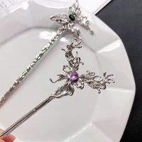 Fashion Butterfly Metal Inlay Gem Crystal Hairpin main image 5