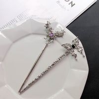 Fashion Butterfly Metal Inlay Gem Crystal Hairpin main image 4