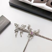 Fashion Butterfly Metal Inlay Gem Crystal Hairpin main image 3