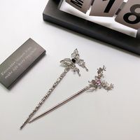 Fashion Butterfly Metal Inlay Gem Crystal Hairpin main image 1