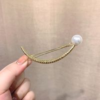 Einfacher Stil Asymmetrisches Kleid Metall Künstliche Perlen Haarklammer sku image 2