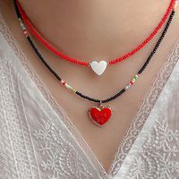 Einfacher Stil Herzform Perlen/perlen Hülse Halskette main image 1