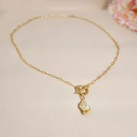 Fashion Leaf Crown Beaded Alloy Pearl Crown Metal No Inlaid Necklace sku image 1
