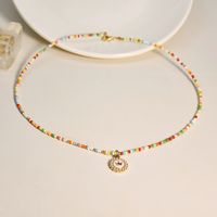 Fashion Leaf Crown Beaded Alloy Pearl Crown Metal No Inlaid Necklace sku image 4