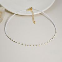 Fashion Leaf Crown Beaded Alloy Pearl Crown Metal No Inlaid Necklace sku image 2