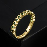 Fashion Geometric Copper Rings Inlay Zircon Copper Rings main image 4