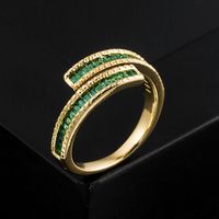 Fashion Geometric Copper Rings Inlay Zircon Copper Rings main image 3