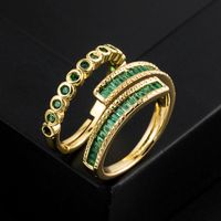 Fashion Geometric Copper Rings Inlay Zircon Copper Rings main image 1