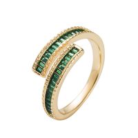Fashion Geometric Copper Rings Inlay Zircon Copper Rings main image 2