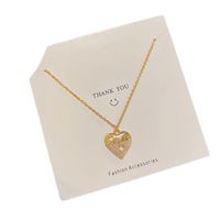 Simple Style Heart Shape Titanium Steel Necklace Inlay Artificial Rhinestones Stainless Steel Necklaces main image 4