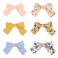 Cute Solid Color Flower Cotton And Linen Hair Clip main image 4