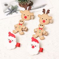 Cute Santa Claus Gingerbread Bow Knot Glittering Powder Great Hair Clip main image 5