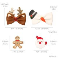 Cute Santa Claus Gingerbread Bow Knot Glittering Powder Great Hair Clip main image 3