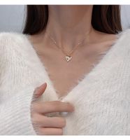 Estilo Simple Forma De Corazón Acero Titanio Collar Embutido Diamantes De Imitación Artificiales Collares De Acero Inoxidable main image 3