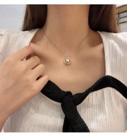 Fashion Geometric Copper Necklace Inlay Artificial Pearls Zircon Copper Necklaces main image 3