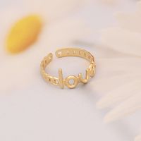 Stainless Steel 18K Gold Plated Fashion Inlay Asymmetrical Dress Turquoise Rings sku image 5