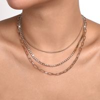 Wholesale Jewelry Fashion Solid Color Iron Copper Rhinestones Rhinestone Chain Necklace main image 6