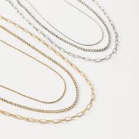 Wholesale Jewelry Fashion Solid Color Iron Copper Rhinestones Rhinestone Chain Necklace main image 2