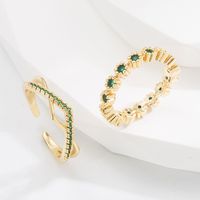 Fashion Geometric Copper Rings Inlay Zircon Copper Rings main image 5
