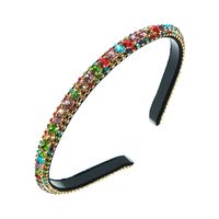 Fashion Colorful Solid Color Cloth Inlay Rhinestone Hair Band main image 5