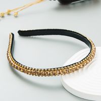 Fashion Colorful Solid Color Cloth Inlay Rhinestone Hair Band sku image 4