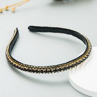 Fashion Colorful Solid Color Cloth Inlay Rhinestone Hair Band main image 3