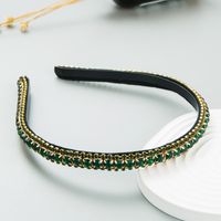 Fashion Colorful Solid Color Cloth Inlay Rhinestone Hair Band main image 2