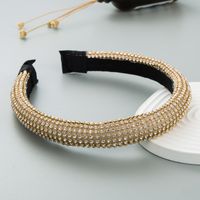 Baroque Style Solid Color Cloth Inlay Rhinestone Hair Band main image 5