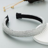 Baroque Style Solid Color Cloth Inlay Rhinestone Hair Band main image 4