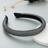 Baroque Style Solid Color Cloth Inlay Rhinestone Hair Band sku image 2