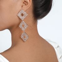 Fashion Geometric Alloy Inlay Rhinestone Earrings main image 5