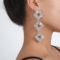 Fashion Geometric Alloy Inlay Rhinestone Earrings main image 1