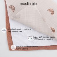 New Baby Saliva Towel Cotton Cloth Printing Double-sided Triangular Binder Headband Set Waterproof Bib main image 4