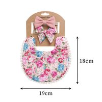 Baby Saliva Towel Headband Set Linen Cotton Solid Color Printing Children's Double-sided Bib Bib Baby Saliva Pocket main image 5