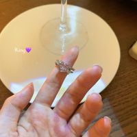 Fashion Heart Shape Copper Rings Gold Plated Glass Copper Rings main image 4
