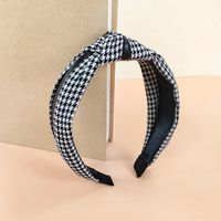 Women's Classic Style Houndstooth Cloth Printing Hair Band sku image 1