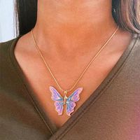 Fairy Style Butterfly Alloy Lacquer Painting Necklaces main image 3