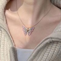 Fairy Style Butterfly Alloy Lacquer Painting Necklaces main image 2