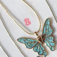 Fairy Style Butterfly Alloy Lacquer Painting Necklaces sku image 2