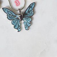 Fairy Style Butterfly Alloy Lacquer Painting Necklaces sku image 3