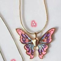 Fairy Style Butterfly Alloy Lacquer Painting Necklaces sku image 4