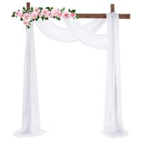 Solid Color Romantic Flower Shape Voile Outdoor Arch Valance Curtain main image 2