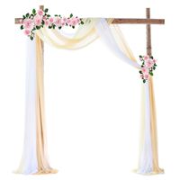 Solid Color Romantic Flower Shape Voile Outdoor Arch Valance Curtain main image 3