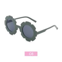 Children Unisex Cute Flower Pc Round Frame Sunglasses sku image 1