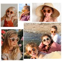 Children Unisex Cute Solid Color Pc Round Frame Sunglasses main image 5