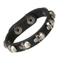 Punk Skull Pu Leather Handmade Bracelets main image 1